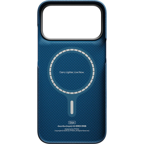 Pitaka iPhone 17 Pro Max/iPhone 18 Pro Max Cover Edge MagSafe Argyle Abyss Blue