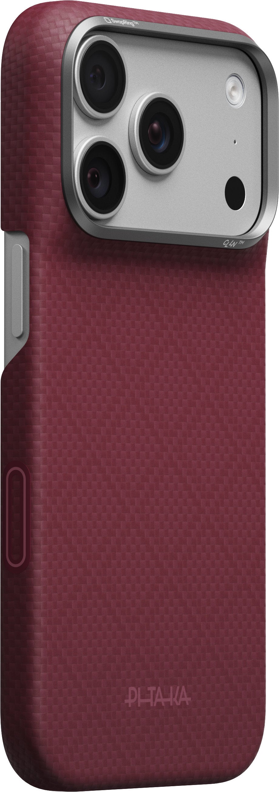Pitaka iPhone 17 Pro/iPhone 18 Pro Cover Edge MagSafe Argyle Burgundy