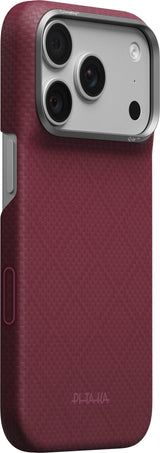 Pitaka iPhone 17 Pro/iPhone 18 Pro Cover Edge MagSafe Argyle Burgundy