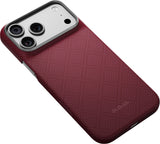 Pitaka iPhone 17 Pro Max/iPhone 18 Pro Max Cover Edge MagSafe Argyle Burgundy