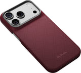 Pitaka iPhone 17 Pro/iPhone 18 Pro Cover Edge MagSafe Argyle Burgundy