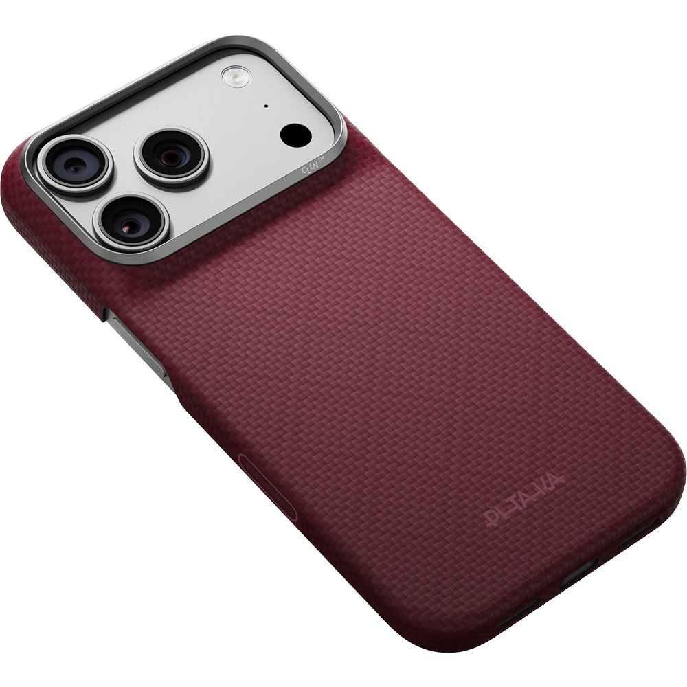 Pitaka iPhone 17 Pro/iPhone 18 Pro Cover Edge MagSafe Argyle Burgundy