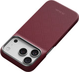 Pitaka iPhone 17 Pro/iPhone 18 Pro Cover Edge MagSafe Argyle Burgundy