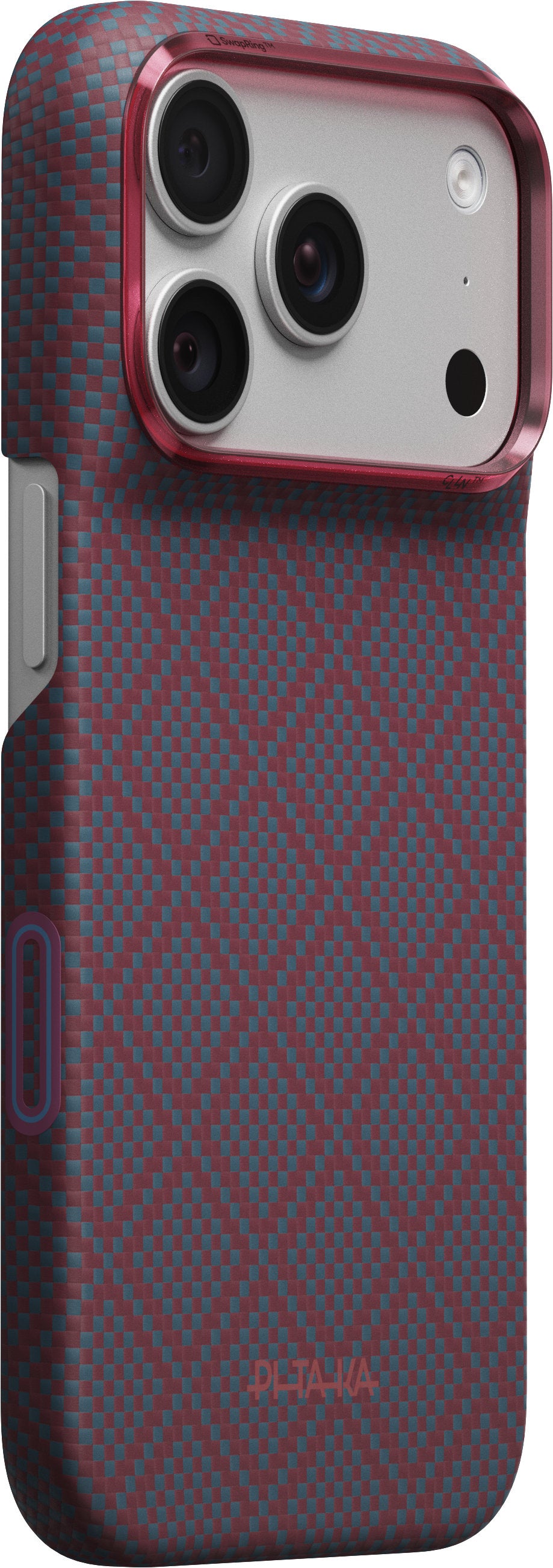 Pitaka iPhone 17 Pro/iPhone 18 Pro Cover Edge MagSafe Argyle Blue's Red