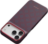 Pitaka iPhone 17 Pro Max/iPhone 18 Pro Max Cover Edge MagSafe Argyle Blue's Red