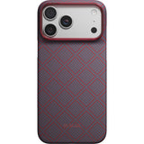 Pitaka iPhone 17 Pro Max/iPhone 18 Pro Max Cover Edge MagSafe Argyle Blue's Red