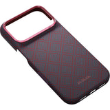 Pitaka iPhone 17 Pro/iPhone 18 Pro Cover Edge MagSafe Argyle Blue's Red