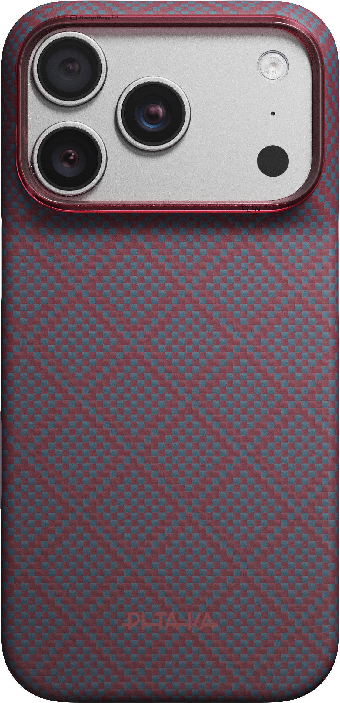 Pitaka iPhone 17 Pro/iPhone 18 Pro Cover Edge MagSafe Argyle Blue's Red