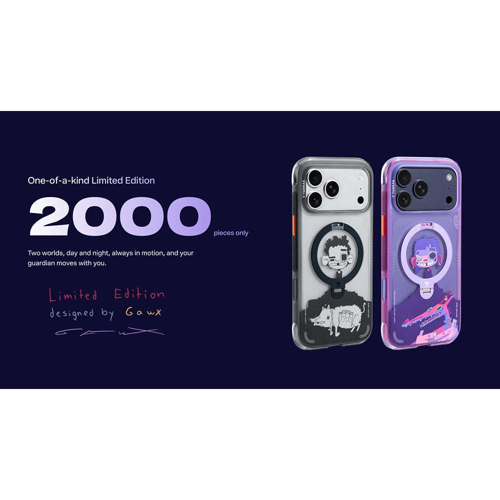 Torras iPhone 17 Pro Cover Ostand Q3 Air Gawx Neon Night Muse