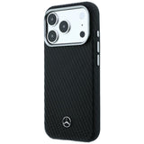 Mercedes Benz iPhone 17 Pro/iPhone 18 Pro Cover i læder med træeffekt Sort
