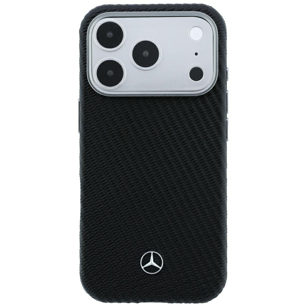 Mercedes Benz iPhone 17 Pro/iPhone 18 Pro Cover i læder med træeffekt Sort
