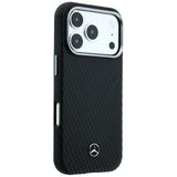 Mercedes Benz iPhone 17 Pro/iPhone 18 Pro Cover i læder med træeffekt Sort