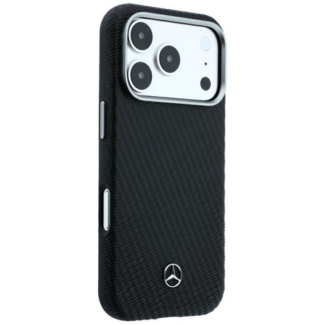Mercedes Benz iPhone 17 Pro/iPhone 18 Pro Cover i læder med træeffekt Sort