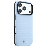 Mercedes Benz iPhone 17 Pro/iPhone 18 Pro Cover i læder med træeffekt Blå