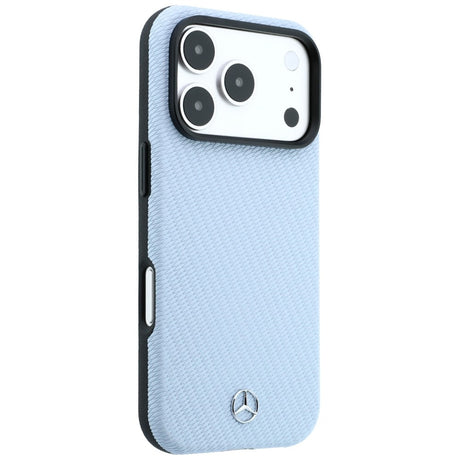 Mercedes Benz iPhone 17 Pro/iPhone 18 Pro Cover i læder med træeffekt Blå