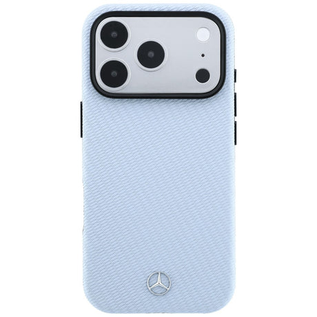 Mercedes Benz iPhone 17 Pro Max/iPhone 18 Pro Max Cover i læder med træeffekt Blå