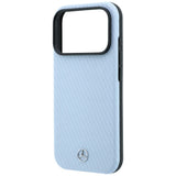 Mercedes Benz iPhone 17 Pro Max/iPhone 18 Pro Max Cover i læder med træeffekt Blå