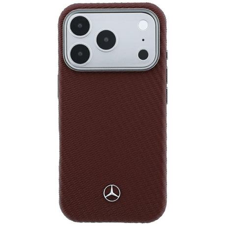 Mercedes Benz iPhone 17 Pro/iPhone 18 Pro Cover i læder med træeffekt, bordeauxrød