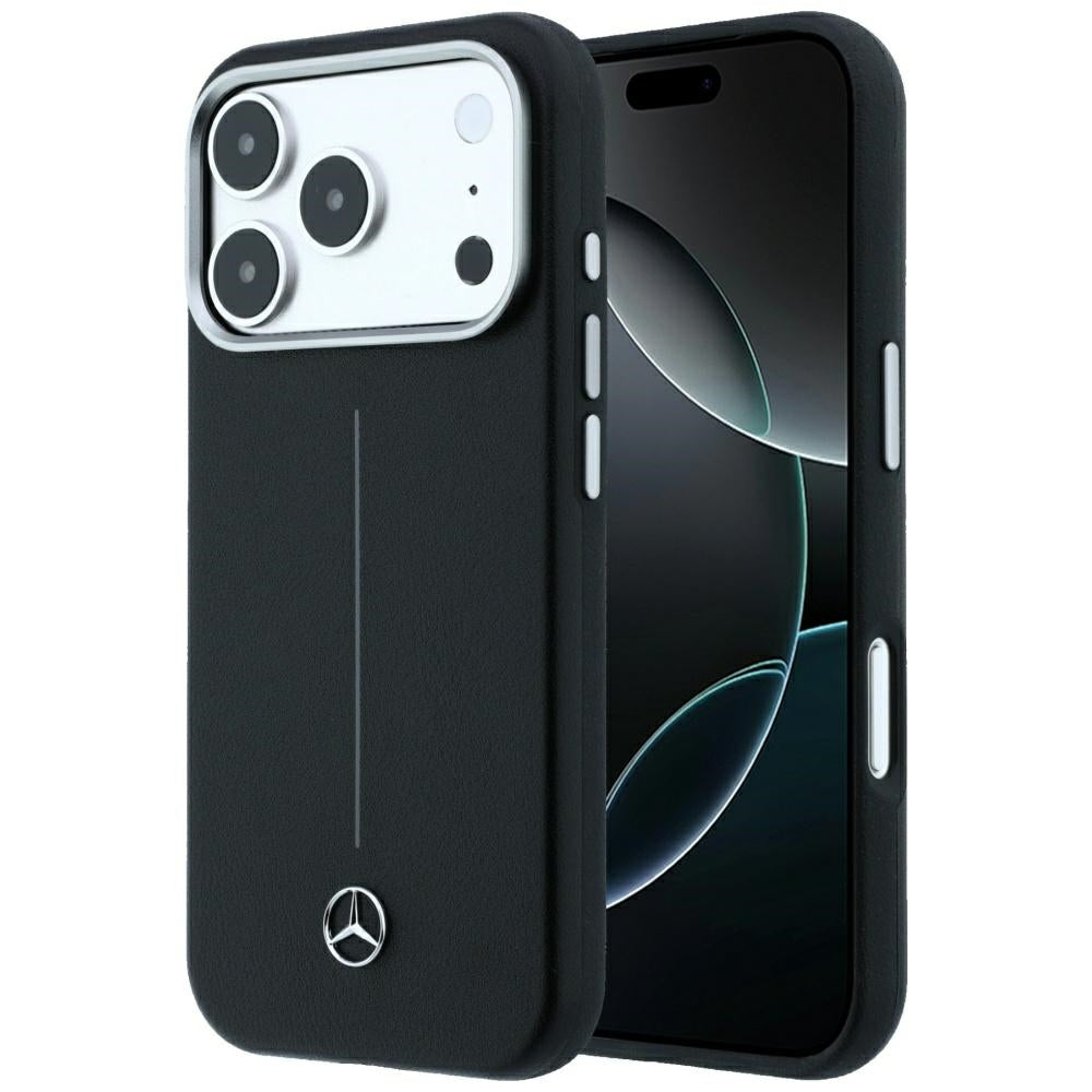 Mercedes Benz iPhone 17 Pro Max/iPhone 18 Pro Max Cover Leather Iconic Line Sort