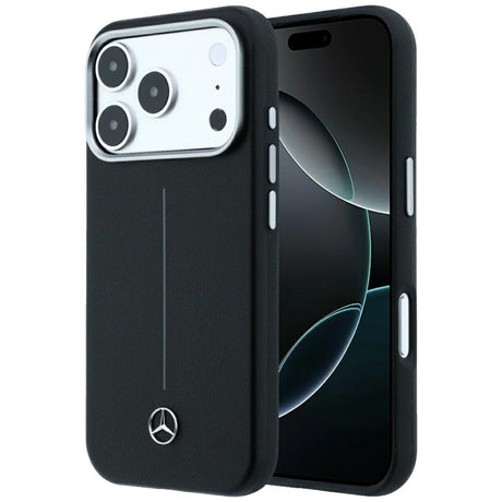 Mercedes Benz iPhone 17 Pro Max/iPhone 18 Pro Max Cover Leather Iconic Line Sort