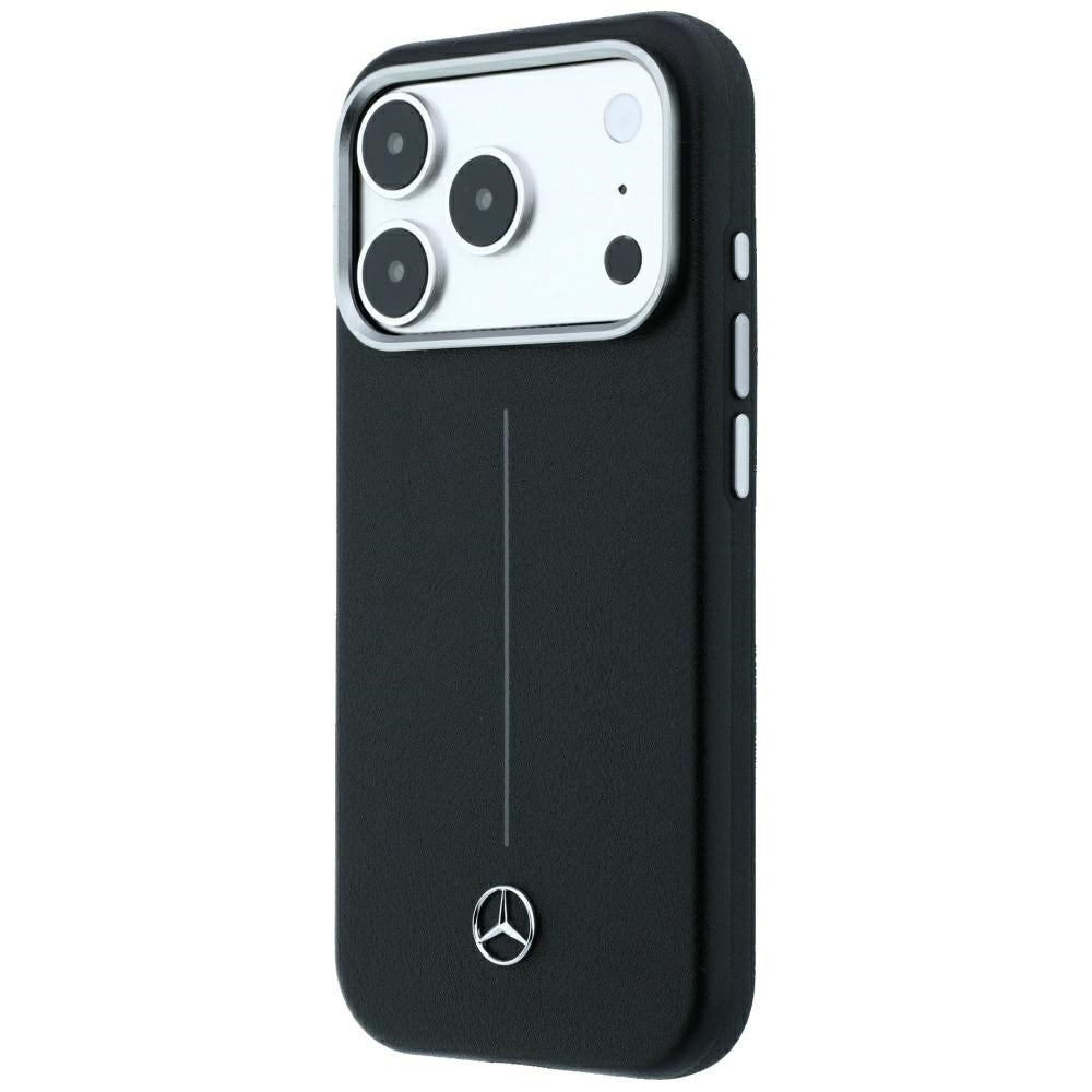 Mercedes Benz iPhone 17 Pro Max/iPhone 18 Pro Max Cover Leather Iconic Line Sort