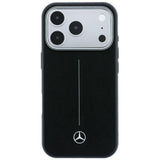 Mercedes Benz iPhone 17 Pro Max/iPhone 18 Pro Max Cover Leather Iconic Line Sort
