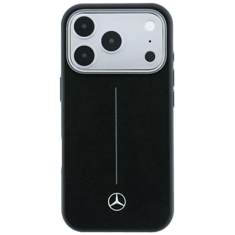 Mercedes Benz iPhone 17 Pro Max/iPhone 18 Pro Max Cover Leather Iconic Line Sort