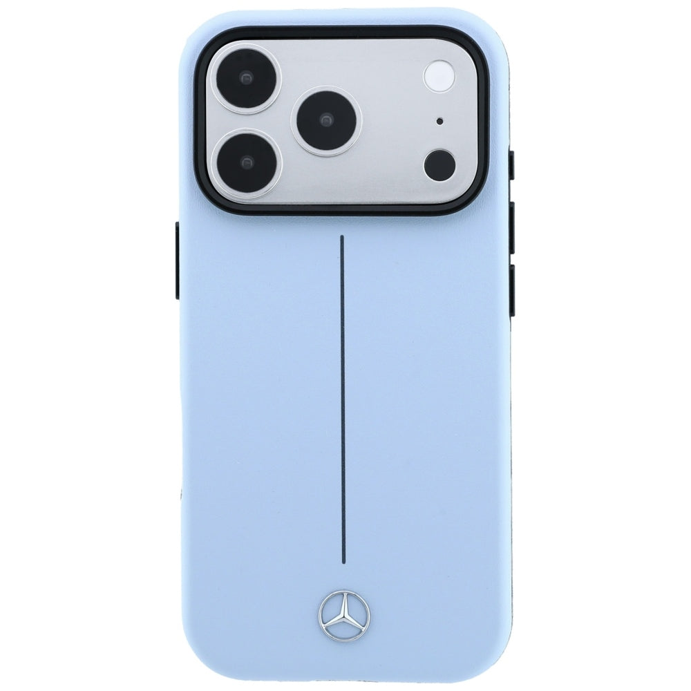 Mercedes Benz iPhone 17 Pro/iPhone 18 Pro Cover Leather Iconic Line Blå