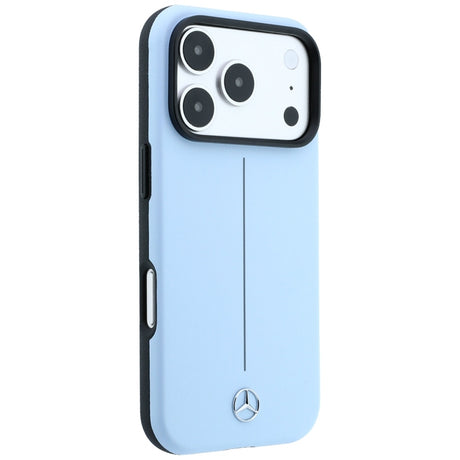 Mercedes Benz iPhone 17 Pro/iPhone 18 Pro Cover Leather Iconic Line Blå