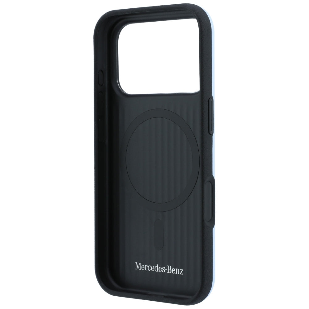 Mercedes Benz iPhone 17 Pro/iPhone 18 Pro Cover Leather Iconic Line Blå
