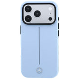 Mercedes Benz iPhone 17 Pro Max/iPhone 18 Pro Max Cover Leather Iconic Line Blå