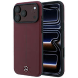 Mercedes Benz iPhone 17 Pro Max/iPhone 18 Pro Max Cover Leather Iconic Line Burgundy