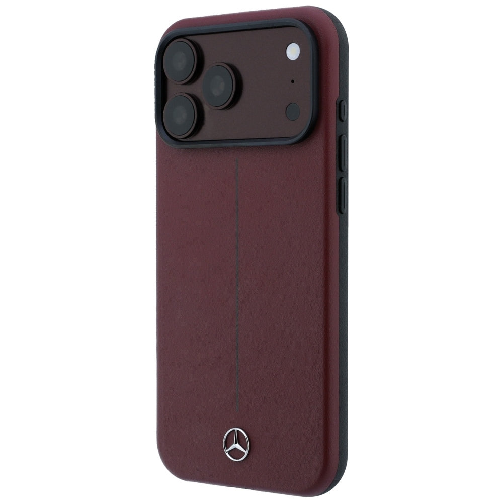 Mercedes Benz iPhone 17 Pro Max/iPhone 18 Pro Max Cover Leather Iconic Line Burgundy