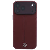 Mercedes Benz iPhone 17 Pro Max/iPhone 18 Pro Max Cover Leather Iconic Line Burgundy