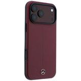 Mercedes Benz iPhone 17 Pro Max/iPhone 18 Pro Max Cover Leather Iconic Line Burgundy