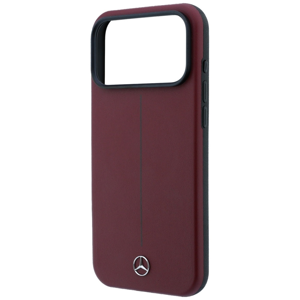 Mercedes Benz iPhone 17 Pro Max/iPhone 18 Pro Max Cover Leather Iconic Line Burgundy