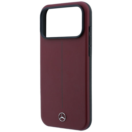 Mercedes Benz iPhone 17 Pro Max/iPhone 18 Pro Max Cover Leather Iconic Line Burgundy