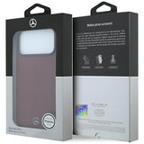 Mercedes Benz iPhone 17 Pro Max/iPhone 18 Pro Max Cover Leather Iconic Line Burgundy