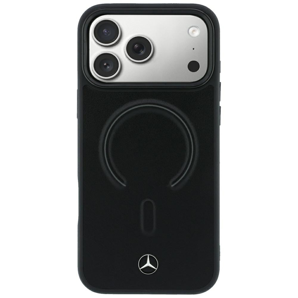 Mercedes Benz iPhone 17 Pro/iPhone 18 Pro Cover i læder med 3D MagSafe, Sort