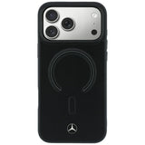 Mercedes Benz iPhone 17 Pro Max/iPhone 18 Pro Max Cover i læder med 3D MagSafe Sort