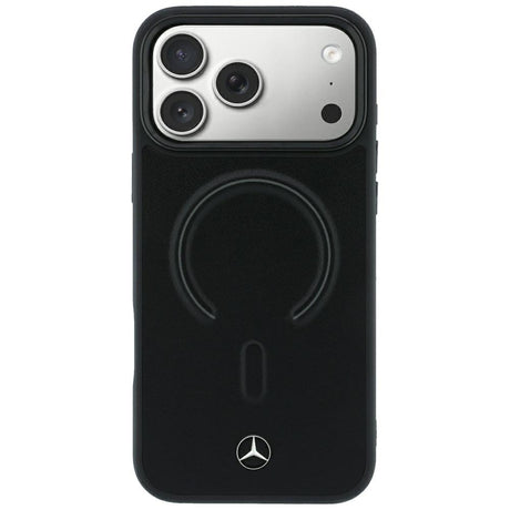 Mercedes Benz iPhone 17 Pro Max/iPhone 18 Pro Max Cover i læder med 3D MagSafe Sort