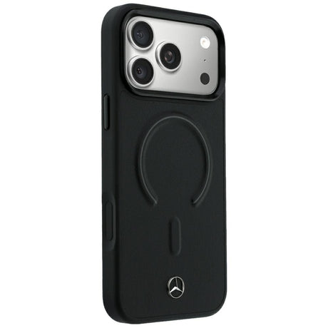 Mercedes Benz iPhone 17 Pro Max/iPhone 18 Pro Max Cover i læder med 3D MagSafe Sort