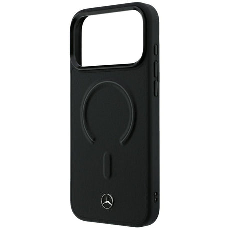 Mercedes Benz iPhone 17 Pro Max/iPhone 18 Pro Max Cover i læder med 3D MagSafe Sort