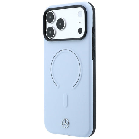 Mercedes Benz iPhone 17 Pro Max/iPhone 18 Pro Max Cover i læder med 3D MagSafe Blå
