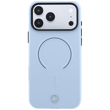 Mercedes Benz iPhone 17 Pro Max/iPhone 18 Pro Max Cover i læder med 3D MagSafe Blå