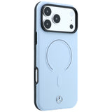 Mercedes Benz iPhone 17 Pro Max/iPhone 18 Pro Max Cover i læder med 3D MagSafe Blå