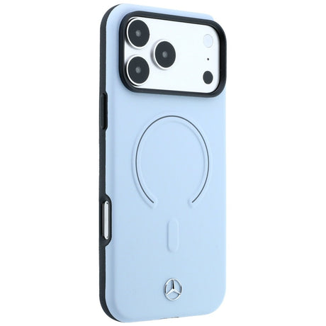Mercedes Benz iPhone 17 Pro Max/iPhone 18 Pro Max Cover i læder med 3D MagSafe Blå
