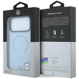 Mercedes Benz iPhone 17 Pro Max/iPhone 18 Pro Max Cover i læder med 3D MagSafe Blå