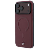 Mercedes Benz iPhone 17 Pro/iPhone 18 Pro Cover i læder, 3D MagSafe, bordeauxrød