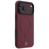 Mercedes Benz iPhone 17 Pro/iPhone 18 Pro Cover i læder, 3D MagSafe, bordeauxrød